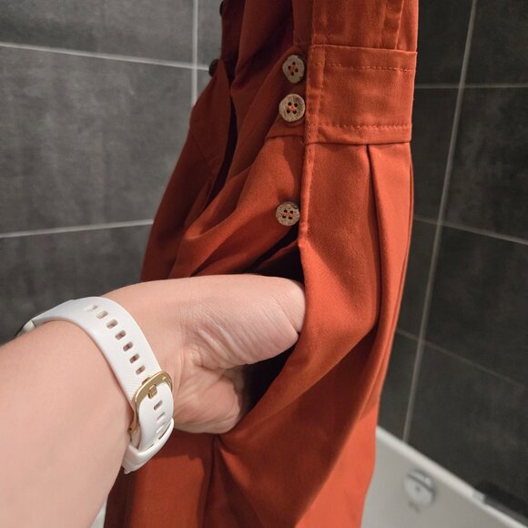 Naked Back Burnt Orange Summer Dress - Picture 8 of 9